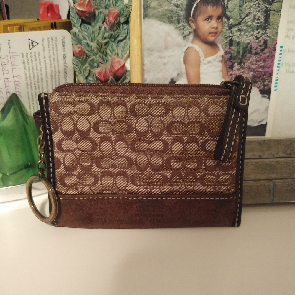 Authentic Coach CC Brown Wallet Change Purse